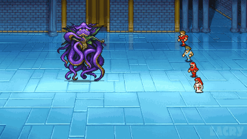 Battle against Kraken in the past